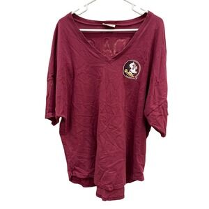 Florida State Seminoles Spirit Jersey XL Garnet V-Neck Short Sleeve FSU 034